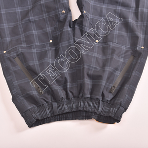 Pantalones de Nieve Impermeables Unisex con Aislamiento, Diseño a Cuadros Grises, Estampado por Sublimación, Bolsillos con Cremallera y Ventilación - Product Image 3