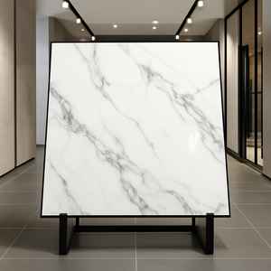 Statuario de luxe moderne Carreaux de porcelaine en marbre 600x600 pour les salons, les chambres et les bureaux sophistiqués - Product Image 2