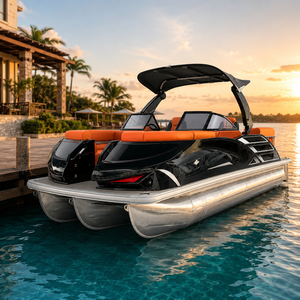 Bateau ponton sportif de luxe certifié CE pour S22A, 22 pieds, pour la pêche, la location familiale, en aluminium, avec moteur hors-bord, 200 CV - Product Image 1