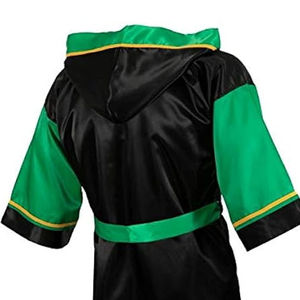Robe de boxe en polyester de qualité supérieure, best-seller, pour hommes et femmes, séchage rapide, respirante, durable, écologique, satin noir et vert, adulte - Product Image 5