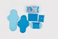 Serviettes hygiéniques en tissu réutilisables respirantes à bas prix, bleues, très absorbantes et lavables, par les exportateurs