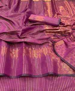 Saree tejido de encaje para fiesta de boda india - Product Image 6