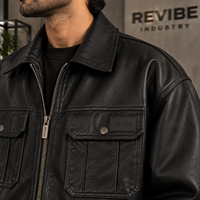 Veste d'hiver oversize noire en cuir de vache pour homme, multi-poches, véritable cuir, écologique, respirante, streetwear, fabricant OEM personnalisé