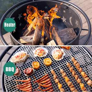 Foyer extérieur moderne en métal de style indien avec finition haut de gamme, au gaz naturel, design portable, jusqu'à 9999 BTU pour terrasse et jardin - Product Image 3