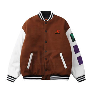 เสื้อแจ็คเก็ต Letterman แบบมีโลโก้สั่งทำพิเศษสำหรับผู้ชาย คอตั้ง แห้งเร็ว ระบายอากาศได้ดี แฟชั่นสำหรับใส่กลางแจ้งในฤดูหนาว MOQ ต่ำ - Product Image 1