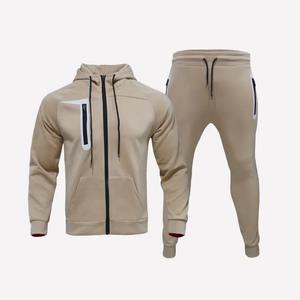 Haute qualité polaire personnalisé hommes Jogging costume survêtement hommes survêtements à manches longues vêtements de sport 100% coton deux pièces fermeture éclair costumes - Product Image 3