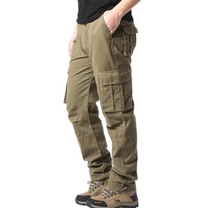 Large Pocket Loose <b>Overalls</b> Men's Outdoor Sports Jogging Tactical Pants Elastic Waist Pure Cotton Breathable Casual Work Pants - Product Image 2