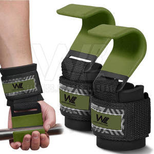 Ganchos de levantamiento de pesas MOQ bajo para uso físico Diseño personalizado Protección de manos transpirable Ganchos de levantamiento de pesas - Product Image 5
