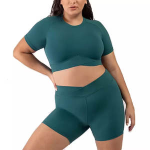 Conjunto de Yoga transpirable de moda superior para mujer Patrón sólido Precio al por mayor - Product Image 3