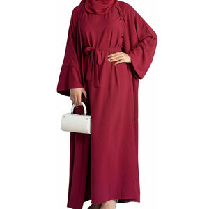Meilleures ventes modeste simple en mousseline de soie Abaya femmes robes personnalisées de haute qualité 100% coton toutes saisons prix pas cher pour la vente - Product Image 1