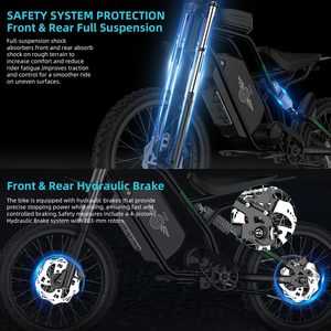 Moto elettrica per adulti Teen, Dual-Mode elettrico Dirt Bike 3000W motore Mid-Drive, 60V/25Ah, 40mph Off Road Bike - Product Image 5