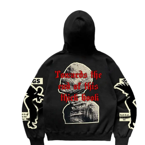 <b>Men's</b> Winter Hoodie Embossed Puff Printing Rhinestone Distress Customizable Colors/Logo 100% Cotton Fleece Breathable Design OEM - Product Image 6