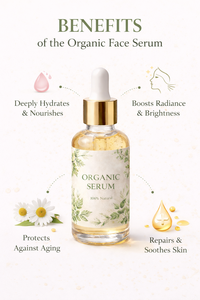 Suero Facial Herbal Orgánico con Ácido Hialurónico, Rosa y Bakuchiol, Antienvejecimiento, Iluminador, Control de Acné, Blanqueador, Líquido Luminoso - Product Image 3