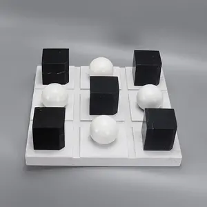 Juego de mármol Tic-Tac-Toe de mármol de buena calidad con canicas, bola blanca y dados negros para niños y adultos - Product Image 6