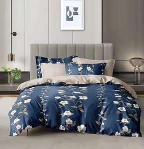 Juego de Ropa de Cama de 3 Piezas de Microfibra 100% Orgánica, Moderna, Estampada, de Lujo, 100 Hilos, Tamaño King, Sábanas Ajustables Suaves y Frescas - Product Image 1