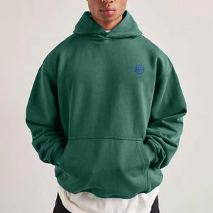 Sudaderas con capucha de invierno de moda informal 100% algodón suéter suelto de alta calidad bordado patrón sólido Jersey tela cuello con capucha - Product Image 1