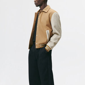 2025 nueva chaqueta Varsity de béisbol de Hip Hop para hombre con soporte de letras peludas bordado suelto transpirable personalizable diseño OEM con servicio - Product Image 3