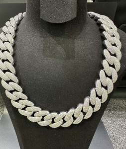VVS Moissanite Cuban Link Chain: 925 Sterling <b>Silver</b> Hip Hop <b>Necklace</b> - Product Image 1