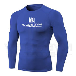 Vente en gros de produits directement en usine Vêtements de course personnalisés Polyester Spandex Hommes Sport Compression Manches complètes T-shirts de gymnastique - Product Image 1