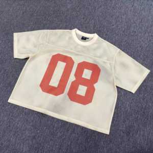 เสื้อยืดทีมฟุตบอลอเมริกันสำหรับผู้หญิงเสื้อกีฬาพิมพ์ลายเสื้อเจอร์ซีย์สตรีทไซส์ใหญ่ระบายอากาศสำหรับฤดูร้อน - Product Image 3