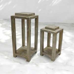 Hand-Crafted <b>Large</b> Eco-Friendly Mango Wood <b>Lanterns</b> and <b>Candle</b> Jars Vintage Home Decor for Easter & Christmas Holidays - Product Image 6