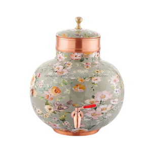 Distributeur de réservoir d'eau en cuivre imprimé floral de qualité supérieure à la demande Forme et taille personnalisées Utilisation de l'eau pour l'extérieur et l'intérieur - Product Image 3