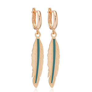 Plume Design émail en gros 925 boucles d'oreilles pendantes en argent fait à la main turc 925 bijoux en argent Sterling - Product Image 6