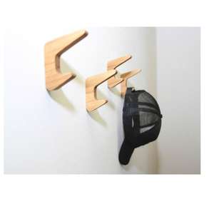 Elegant and Simple Coffee Wood Wall Rack with <b>Hooks</b> Solid Hardwood Hat and Jewelry Hanger Decorations <b>for</b> Bathroom and Wardrobe - Product Image 6