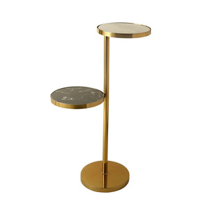 Luxury <b>Side</b> <b>Table</b> with <b>White</b> Marble Top and Wrought Metal Body Eye-Catching Dining <b>Table</b> at Wholesale Price - Product Image 2