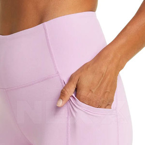 Precio barato Leggings de Yoga de color liso para mujer Leggings de glúteos fruncidos con cintura elástica Servicio OEM Leggings de gimnasio para mujer - Product Image 5