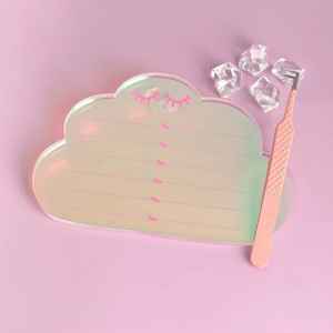 Cubierta de azulejo de pestañas personalizada al por mayor, soporte de pestañas rosa de color personalizado, caja organizadora acrílica, azulejo de pestañas, flor de mariposa - Product Image 3