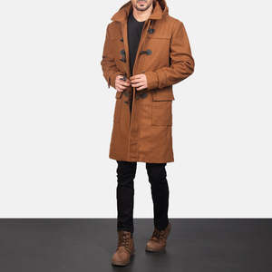 Manteau parka en laine pour homme, coupe slim, style décontracté, motif trench et blazer, couleur kaki Drake - Product Image 3