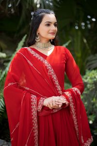 Estilo indio pakistaní pesado Faux Anarkali vestido Dupatta conjunto impresión Digital Fiesta de las mujeres Salwar Kameez para venta al por mayor especial - Product Image 6