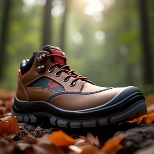 Bottes de sécurité en cuir Sherpa S3 EN20345 Taille 45 Marron/Rouge - Une chaussure de sécurité durable et élégante - Product Image 3