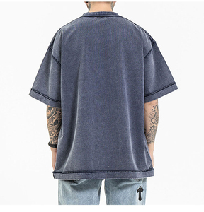Manufacturer Custom <b>Men's</b> Regular Fit Heavyweight Cotton <b>Fleece</b> Quick Dry Breathable O-Neck Short Sleeve Solid Casual T-<b>Shirt</b> - Product Image 5