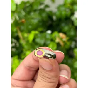 925 Silver Natural Ruby <b>Ring</b> Fashionable Vintage <b>Statement</b> Style Trendy Bezel Setting Free Size Licensed Private Brand - Product Image 3