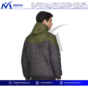 Veste matelassée élégante à col montant coupe-vent pour hommes, vêtements d'extérieur à col montant pour les activités de plein air en hiver - Product Image 3