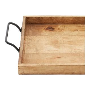 2025 nouveau Rectangle métal bois massif plateau de service luxe maison décorative hôtel Restaurant Bar ustensiles de cuisine fabriqués en inde stockage - Product Image 2