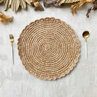 Sous-plats et sets de table classiques en jonc de mer naturel tressé à la main, écologiques, accessoires de table
