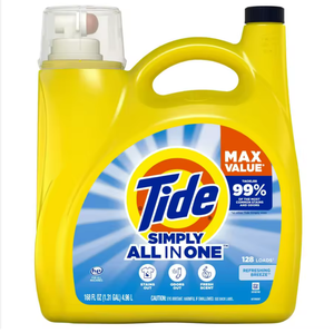 NUEVO Detergente Líquido para Ropa Simply, Aroma Brisa Refrescante, 168 oz, 128 Lavados, Limpieza Fácil, Envase Rectangular de Plástico Removible, Modelo 2023 - Product Image 1