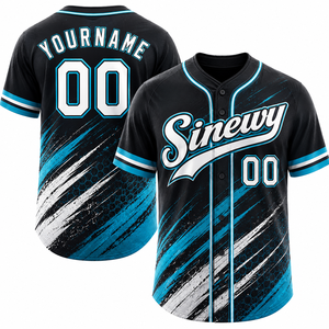 Maillot de baseball pour homme Sinewy, personnalisable avec nom et numéro, sublimé, anti-humidité, manches courtes, polyester, toutes saisons - Product Image 1