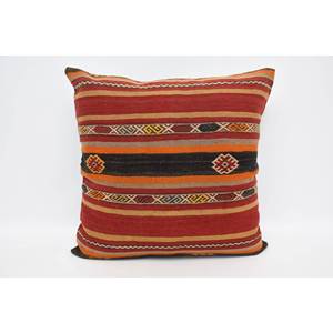 Multicolor Wool Kilim <b>Pillow</b> 28x28 Inch Decorative Cushion Vintage Pattern Woven Patchwork - Product Image 1