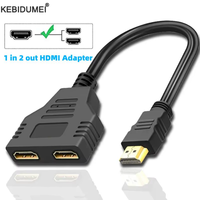 Cable HDMI de Doble Puerto 1080P 1 Entrada 2 Salidas, Adaptador Macho a Hembra, Divisor HDMI para TV Box, Laptop, Proyector, Compatible con HDMI
