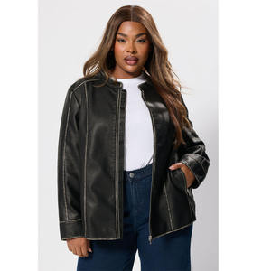 Chaqueta de Motociclista de Cuero para Mujer, Otoño/Invierno, Tejida, Transpirable e Impermeable - Product Image 3