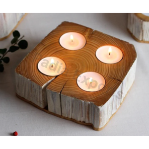 Noël Anniversaire Pâques Occasions Décor En Bois Bougeoir - Product Image 1