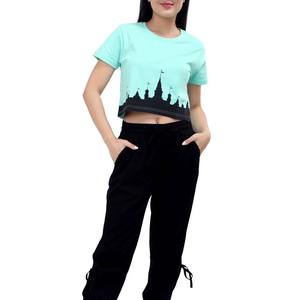 เสื้อยืดครอปสำหรับผู้หญิงสีพื้นแห้งเร็วเสื้อยืดครอปสำหรับผู้หญิงมาใหม่ - Product Image 5