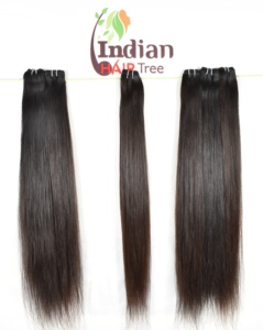 100% Prix de gros bon marché, Cheveux humains indiens vierges naturels bruts, mèches lisses, cuticules alignées, style naturel, aspect naturel, en vente - Product Image 1