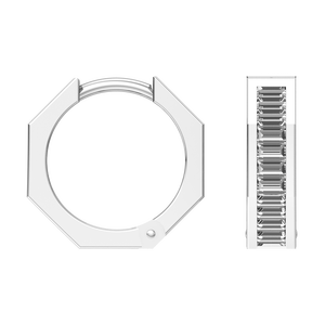 Boucles d'oreilles en or blanc massif 9 carats avec diamants de laboratoire certifiés IGI, taille baguette, clarté VS1, 0,55 carat, Divya Creations Classic - Product Image 1