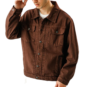 Veste en jean streetwear à logo personnalisé de haute qualité pour hommes en toile respirante avec logo avant pour l'hiver - Product Image 3