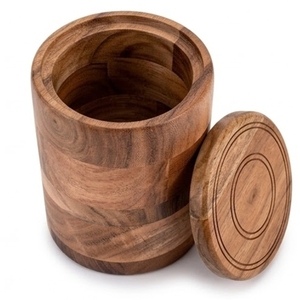 La caja de galletas de madera hecha a mano es un elegante contenedor de almacenamiento diseñado para galletas, dulces, frutas secas y bocadillos. - Product Image 2